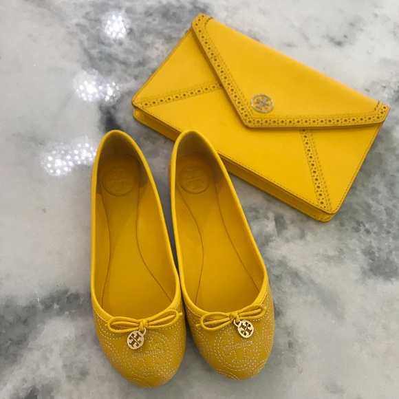 tory burch yellow flats